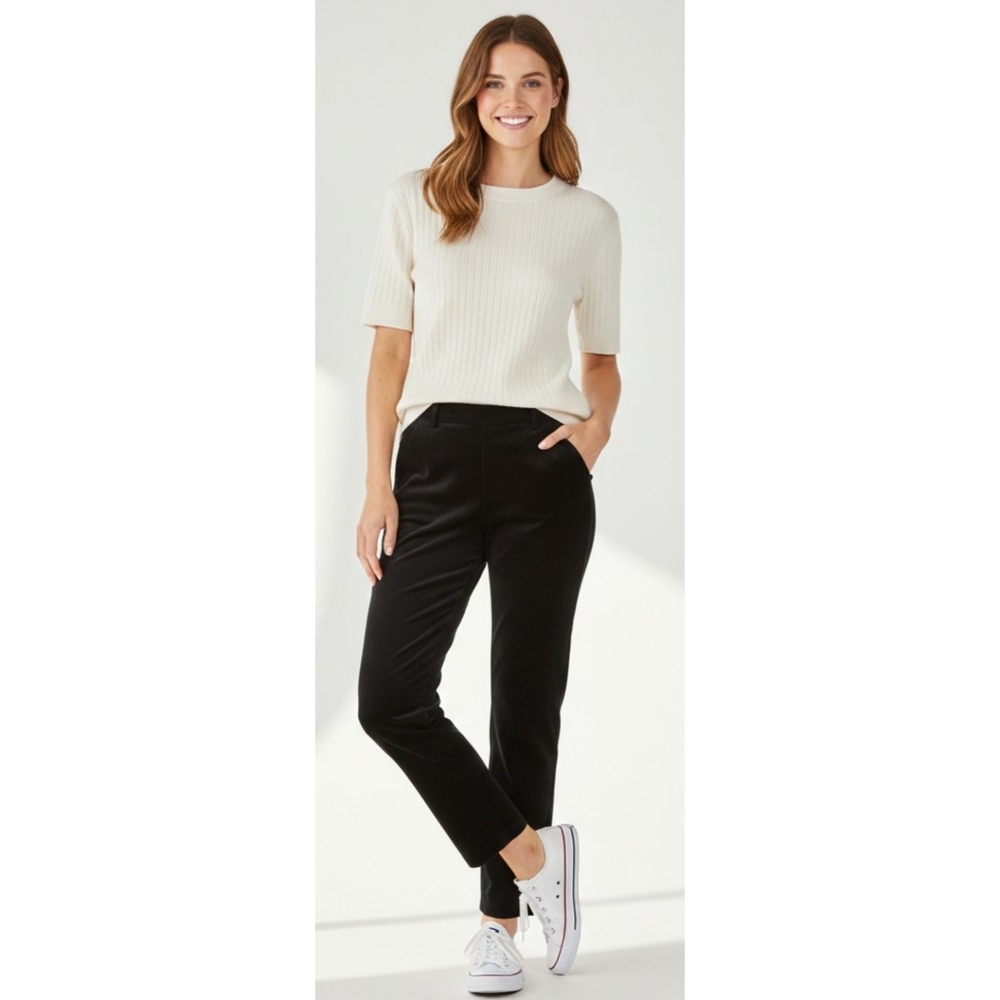 Jcrew Pull On Velvet Ankle Pants Black Size 6P